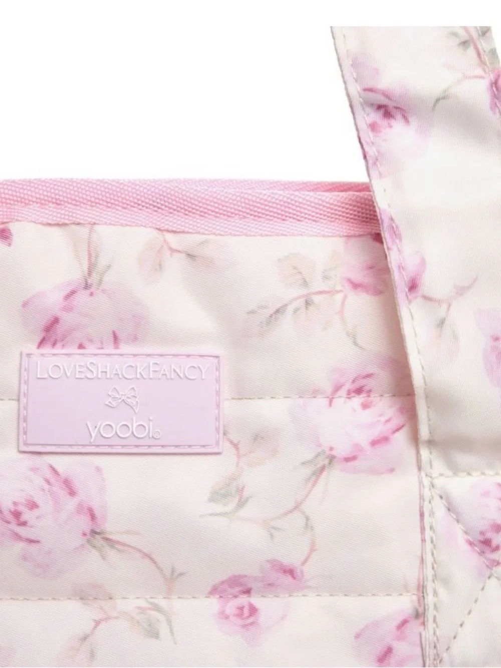 LoveShackFancy X Target Yoobi Ribbon Rosa Quilted Tote bag - Sterling Dusk